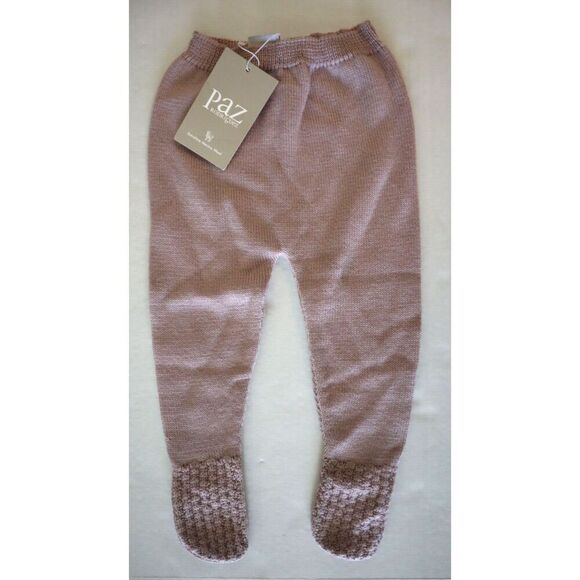 Paz Rodriguez 016-110052 Baby Girl Sz 6M Mist Pink Wool-Knit Footie Leggings - Picture 1 of 7